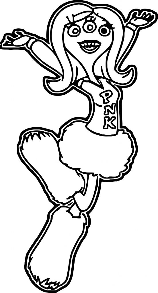 Monster Cheer Leader Coloring Page - Wecoloringpage.com