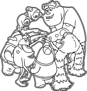 Monsters University Gang Coloring Page