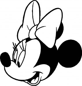 Mouse Minnie Face Coloring Page