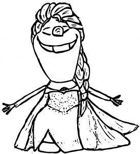 Olaf As Elsa Coloring Page