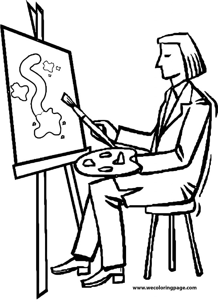 Painter Art Man Coloring Page - Wecoloringpage.com