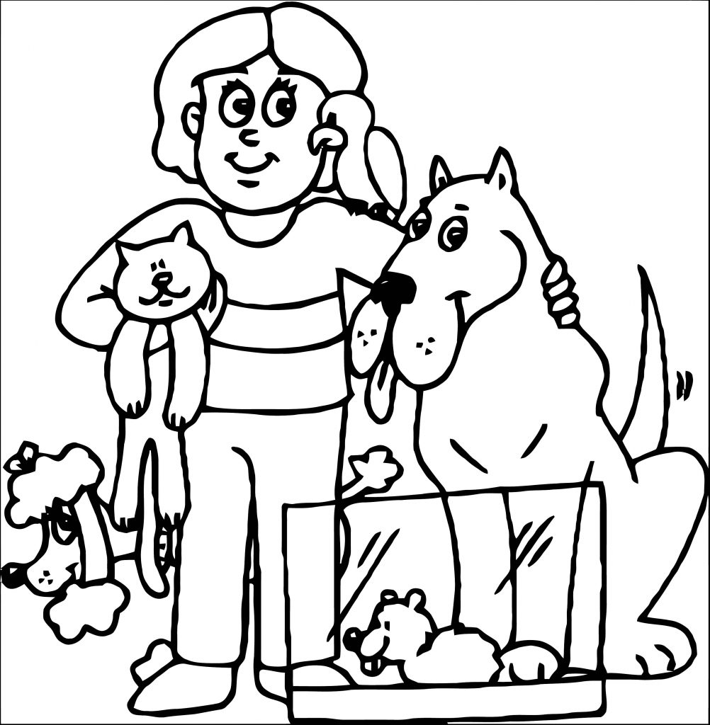 Puppy Dog Cat Family Coloring Page - Wecoloringpage.com