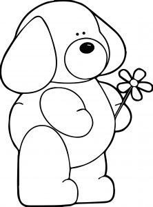 Puppy Dog Flower Coloring Page
