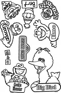 Sesame Street Character Sheet Coloring Page