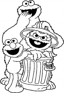 Sesame Street Trash Friends Coloring Page