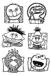 Sesamestreet Faves All Characters Sesame Street Coloring Page