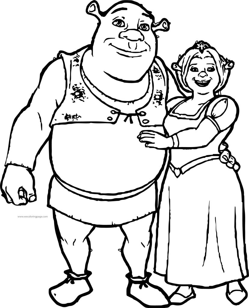 Shrek Together Couple Coloring Page - Wecoloringpage.com