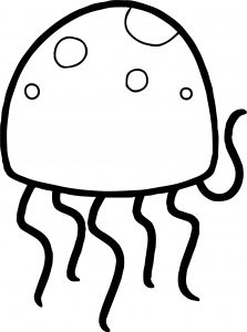 Sponge Bob Jellyfish Basic Coloring Page