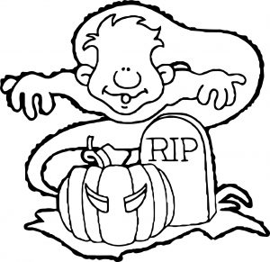 ghost halloween man rip coloring page