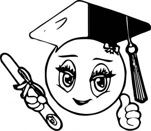 graduation dream smiley emoticon face coloring page