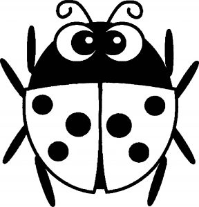 ladybug insect cute style coloring page