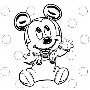 Baby Very Cute Mickey Mouse Coloring Page