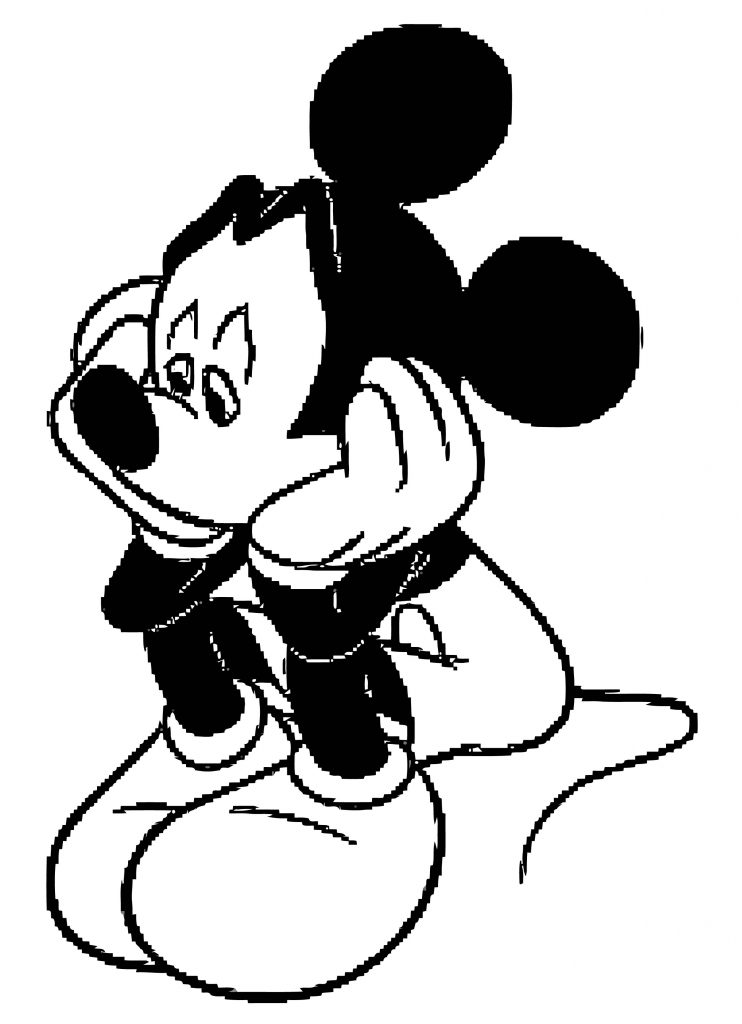 Mickey Mouse Sad Coloring Page - Wecoloringpage.com