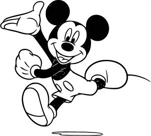 Mickey Mouse With Gloves Coloring Page