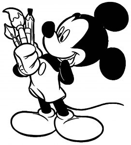 Mickey Supplies Coloring Page