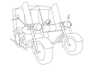 Motorcycle Car Coloring Page