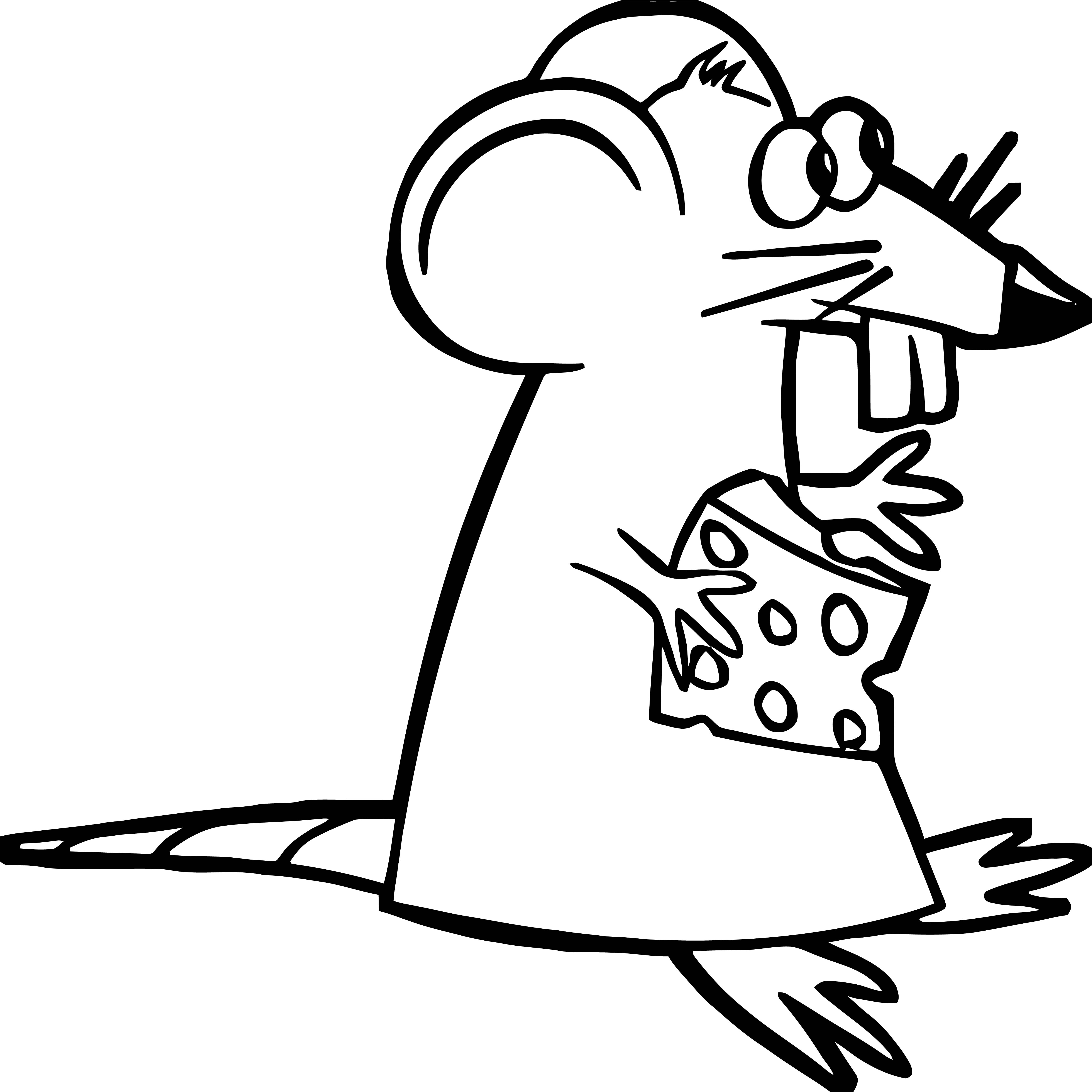 Раскраска мышка с сыром