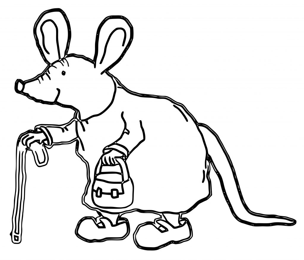 Christmas Mouse With Scarf Holding Stocking Coloring Page ...