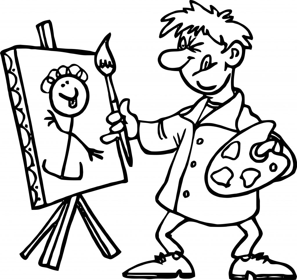 Painter African Old Coloring Page | Wecoloringpage.com