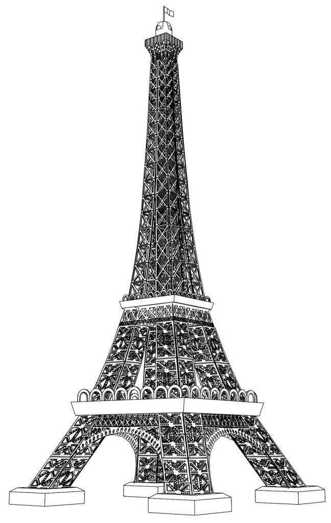 Tour Effeil Eiffel Coloring Page | Wecoloringpage.com