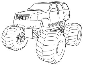 Escalade Monster Truck Coloring Page