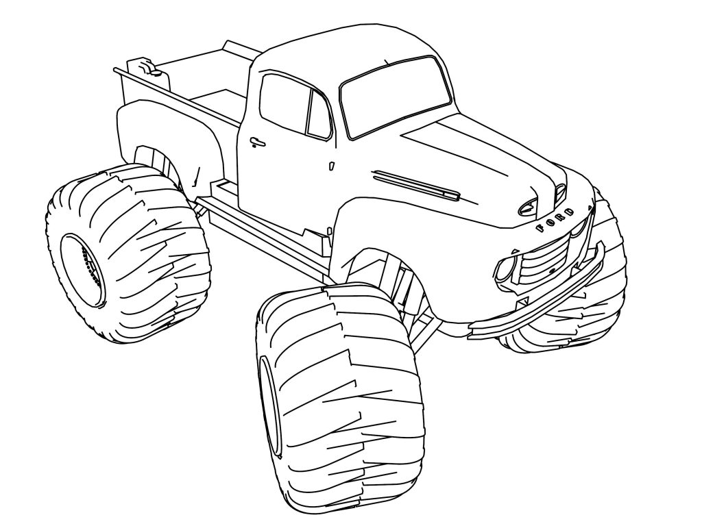 Old Ford Monster Truck 4x4 Coloring Pages - Wecoloringpage.com