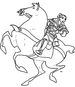 Mulan Khan Little Brother Coloring Page 01