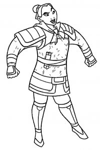Mulan Khan Little Brother Coloring Page 04