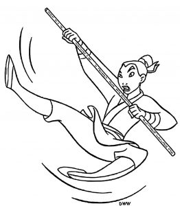 Mulan Khan Little Brother Coloring Page 06