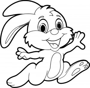 Bunny Cartoon Running Image Coloring Page