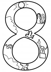 Day Number Eight 8 Coloring Page