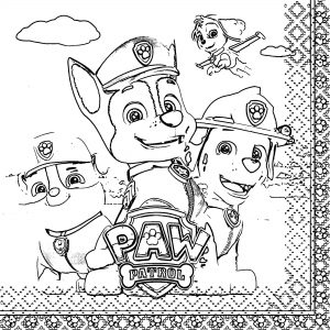 Paw Patrol Beverage Napkins Bc Coloring Page