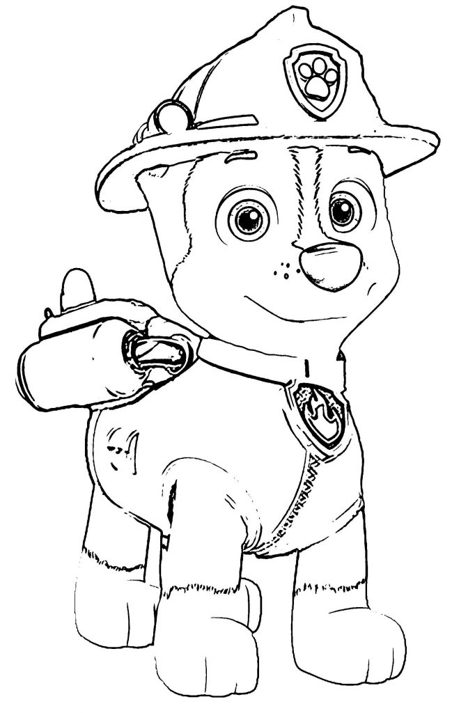 Paw Patrol Chase Marshall Coloring Page - Wecoloringpage.com