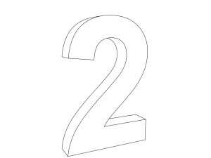 3d Two Number Coloring Page