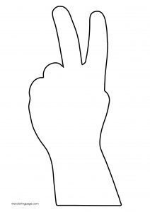 Hand Peace Sign Drawing Hand Peace Sign Hi Coloring Page