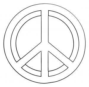 Large Peace Symbol Coloring Page