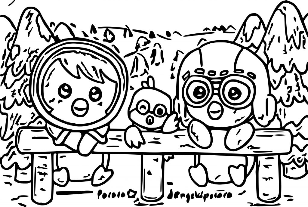 Pororo And Cute Friends Coloring Page - Wecoloringpage.com