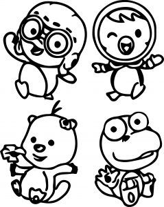 Pororo Family Coloring Page