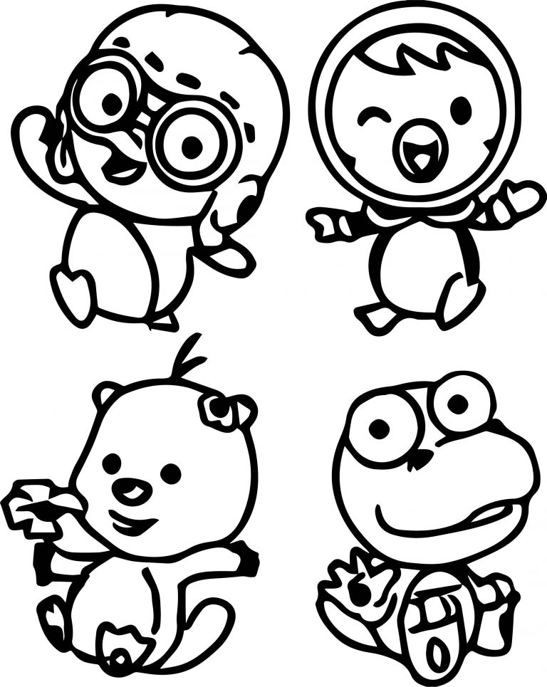 Pororo Face Fanart Cartoon Coloring Page | Wecoloringpage.com