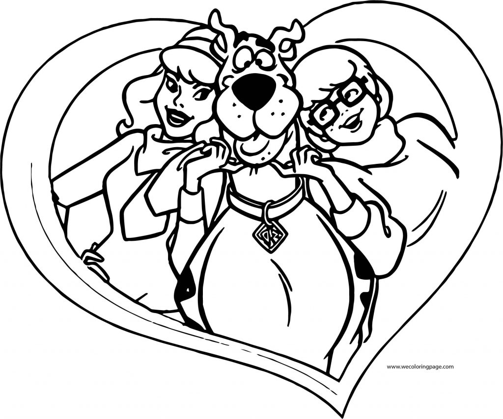 Scooby Doo Heart Coloring Page - Wecoloringpage.com