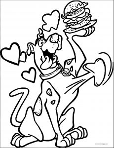 Scooby Doo I Am Love Hamburger Coloring Page