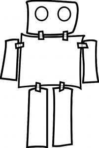 Paper Robot Coloring Page