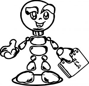 Robot Paper Coloring Page