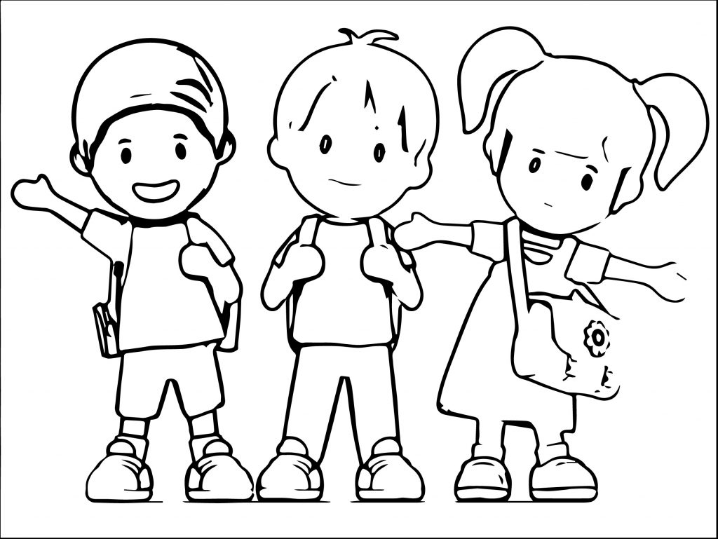 146d Cartoon School Kids Clipart 1024x768 Kids We Coloring Page ...