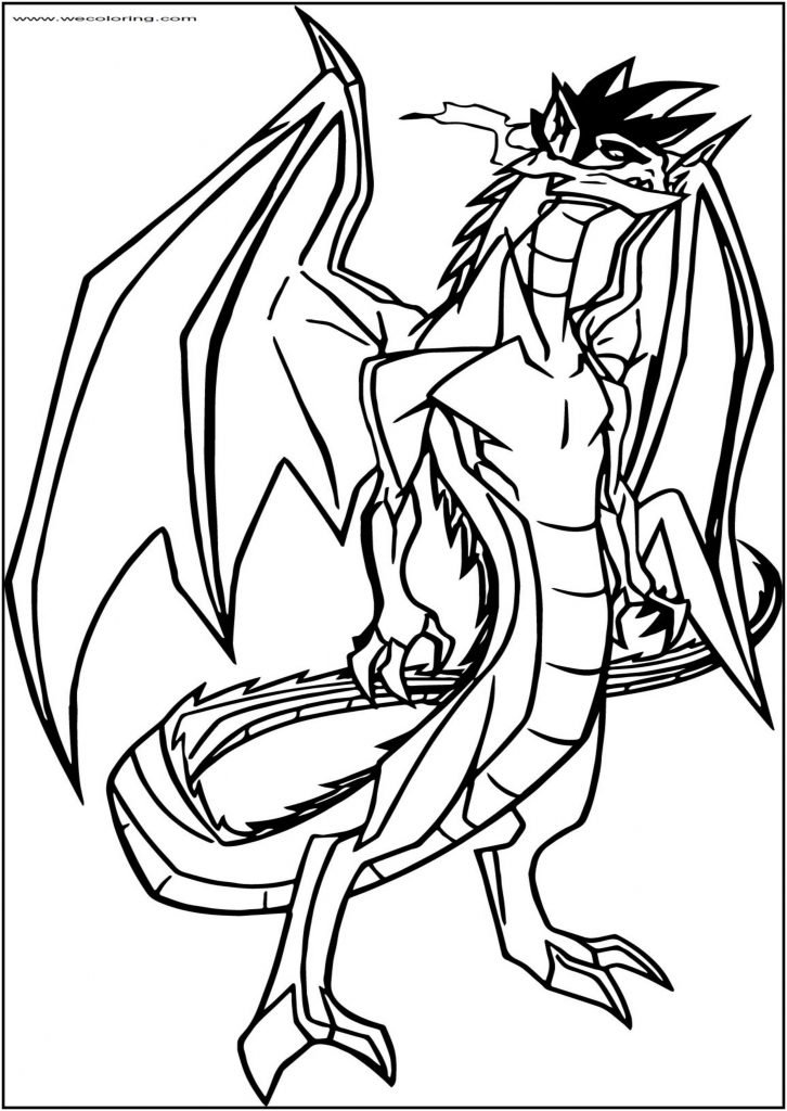 American Dragon Genrex Style Free A4 Printable Coloring Page 