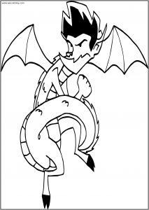 American Dragon Jake Long Dragon Style Free A4 Printable Coloring Page