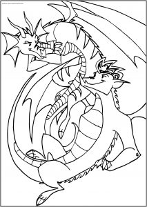 American Dragon Jake Long Girl And Man Free A4 Printable Coloring Page