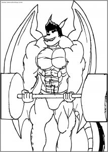 American Dragon Jake Long Weight Free A4 Printable Coloring Page
