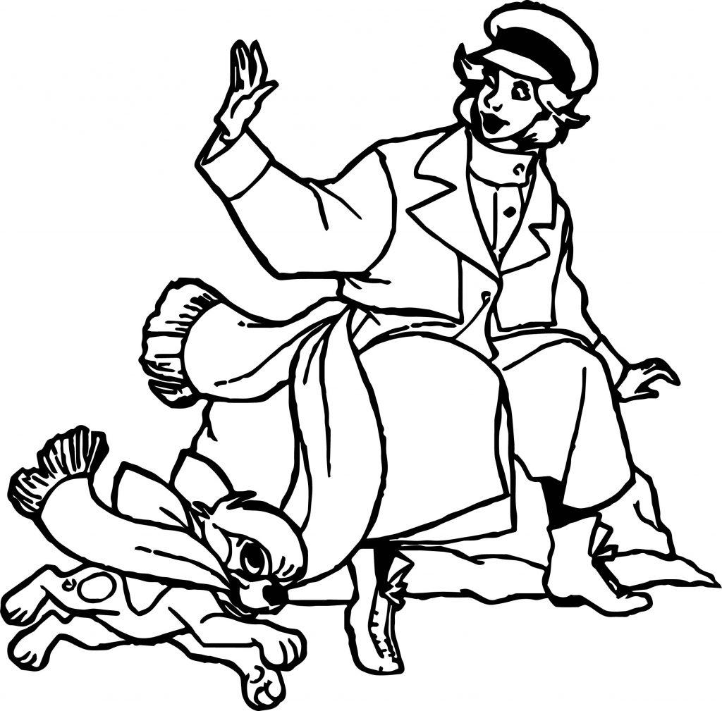 Anastasia And Dog Coloring Page (2) - Wecoloringpage.com