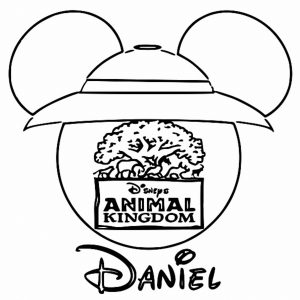 Animal Kingdom Mickey Face Silhouette Coloring Page
